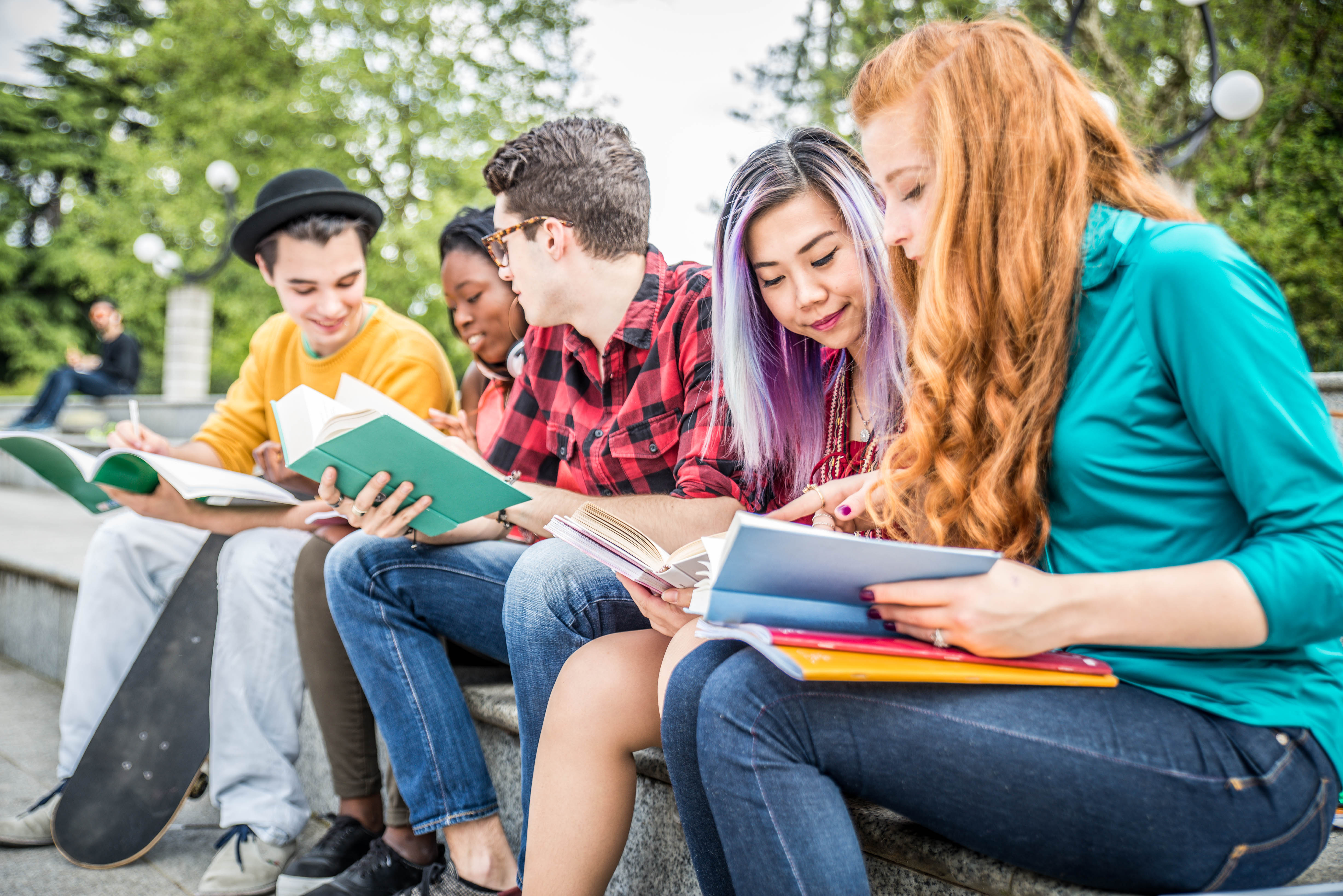 Young students outdoors